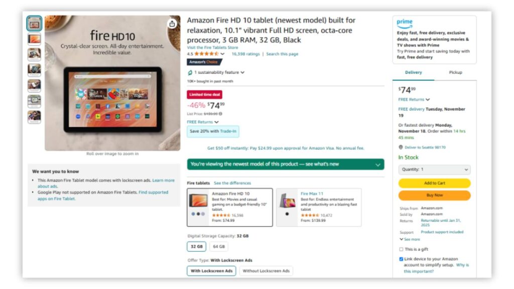 Best selling products on amazon - amazon fire tablet 10