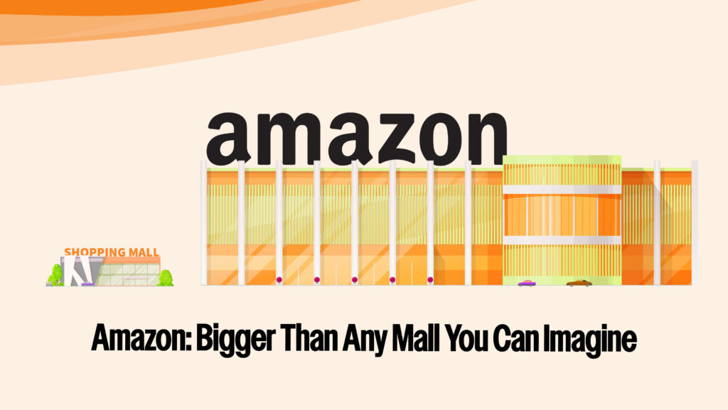 Amazon marketplace scale – a futuristic endless shopping mall, symbolizing e-commerce growth and selling opportunities. #TriviumGroup