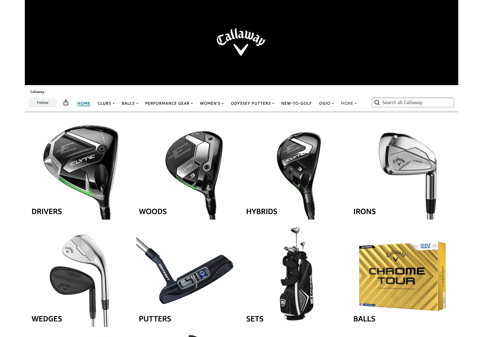 Callaway Storefront on Amazon