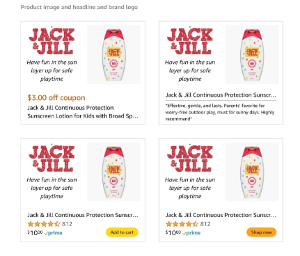 Component-based creatives on Amazon